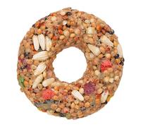 Golosinas para pájaros - Juguetes masticables de grano en forma de dona para periquitos | Palitos de entrenamiento y enriquecimiento de loros, accesorios naturales de comida para pájaros para
