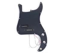 Golpeador a prueba de rayones Precableado Carga con pastilla para bajo P de 4 cuerdas Varios colores Placa Rascar Para Guitarra(Black pickguard)