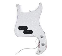 Golpeador a prueba de rayones Precableado Carga con pastilla para bajo P de 4 cuerdas Varios colores Placa Rascar Para Guitarra(Pearlescent white)