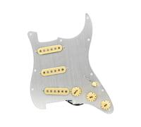 Golpeador Cargado Precableado SSS Guitar Pickguard Alnico 5 Pastillas De Bobina Simple Escalonadas 52/52/52 Mm (Color : Silver)