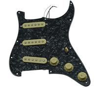 Golpeador cargado Varios golpeador Strat SSS cargado, golpeador ST Strat precableado con pastilla Golpeador cargado precableado (Color : Black Pearl-IV)