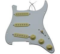 Golpeador Cargado Varios golpeador Strat SSS Cargado, golpeador ST Strat precableado con Pastilla Golpeador Cargado precableado (Color : White 3 Ply-IV)
