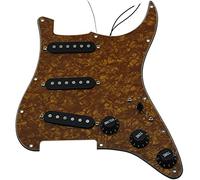 Golpeador cargado Varios golpeador Strat SSS cargado, golpeador ST Strat precableado con pastilla Golpeador cargado precableado (Color : Gold Pearl-BK)
