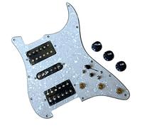 Golpeador con Pastillas Golpeador De Guitarra Eléctrica Precableado HSH con Juego De Interruptores Multifunción Black Alnico V Pickups