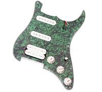 Golpeador con Pastillas SSH Guitar Pre-Wired Loaded Green Pickguard con Juego De Pastillas Blancas para Guitarra Eléctrica