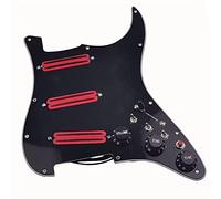 Golpeador con Pastillas SSS Guitarra Eléctrica Precableada Pickguard Interruptor Multifunción Rojo Dual Hot Rail Mini Humbucker Pickups Set