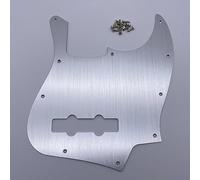 Golpeador de aluminio anodizado de 10 agujeros, 4 cuerdas, Jazz J, placa de control JB de metal plateado para 4 cuerdas Fender American Standard JB Bass de estilo moderno bajo
