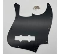Golpeador de aluminio anodizado de 10 agujeros y 4 cuerdas Jazz J Bass Black Metal JB Placa de control para Fender de 4 cuerdas, bajo estándar americano JB, estilo moderno, bajo