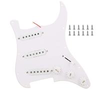 Golpeador de carga para guitarra eléctrica, protector de púa de una sola capa precableado, acceso a guitarra blanca con 3 pastillas de bobina simple, control de volumen y 5 vías
