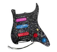 Golpeador De Golpeador Humbucker HSH Juego De Golpeador Precableado Pastillas De Bobina Simple Cargadas Protectores De Selección De 3 Capas Arnés De Cableado 11 Orificios De Montaje Perillas Coloridas