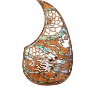 Golpeador de guitarra acústica de madera maciza, antiarañazos, placa con incrustaciones de flor de abulón, autoadhesivo para guitarra acústica Martin D-45 y Taylor (18)