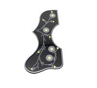 Golpeador De Guitarra Acústica Golpeador De Guitarra De Celuloide Y Resina Epoxi De Cristal Con Diseño De Flores Placa Antirayaduras Para Guitarra Acústica Folk(3/4)