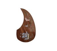 Golpeador De Guitarra Acustica Golpeador De Guitarra Folk Con Incrustaciones De Concha Y Base De Ébano Y Palisandro Con Adhesivo De Doble Cara(H)