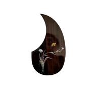 Golpeador De Guitarra Acustica Golpeador De Guitarra Folk Con Incrustaciones De Concha Y Base De Ébano Y Palisandro Con Adhesivo De Doble Cara(B)