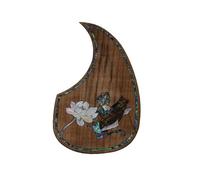 Golpeador De Guitarra Acustica Golpeador Para Guitarra Acústica Con Incrustaciones De Palisandro Y Arce Con Patrón De Concha Real Y Respaldo Adhesivo De Doble Cara(B)