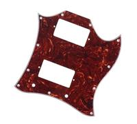 Golpeador de guitarra de 11 agujeros de cara completa y grande para guitarra SG Placa Rascar Para Guitarra(Retro tortoise shell)