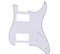 Golpeador de guitarra de PVC compatible con guitarras eléctricas ST SQ y configuración de pastilla HH Humbucker, 11 agujeros (blanco)
