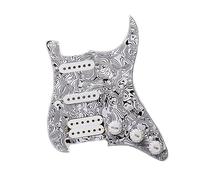 Golpeador De Guitarra Eléctrica Golpeador Y Conjunto De Placa De Rascado Precableado Cargado SSH Humbucker Blanco (Color : 08)
