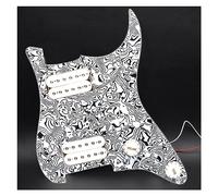 Golpeador De Guitarra Eléctrica HH Y Conjunto De Placa De Rascado Precableada Con Dos Humbucker Negros (Color : 01)