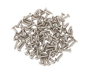 Golpeador De Guitarra Eléctrica Placas Traseras Tornillos De Montaje Tornillo De Placa De Cubierta De Bajo De Guitarra Eléctrica Paquete De 100(silver)