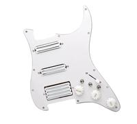 Golpeador de guitarra eléctrica precableado SSH High Output Loaded Prewired Scratchplate Coil Splitting 2 Mini Humbucker Pastilla En Blanco Y Negro(W)