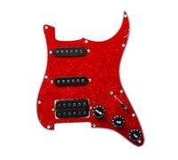 Golpeador De Guitarra Eléctrica SSH Pickguard Y Conjunto De Placa De Rascado Precableado Cargado SSH Blanco Y Negro (Color : Crimson bk 14)