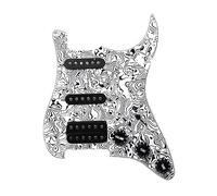 Golpeador De Guitarra Eléctrica SSH Pickguard Y Conjunto De Placa De Rascado Precableado Cargado SSH Blanco Y Negro (Color : Bk White bk 17)
