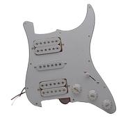 Golpeador De Guitarra Eléctrica Y Ensamblaje De Placa De Rascado Precableado Con Carga HSH Negra