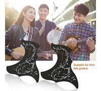 Golpeador de Guitarra Folclórica, Placa Rascadora, Diseño Hermoso Duradero, Juego de 2 uds. para 41 Pulgadas, Rojo, Negro, Adecuado para 41 Guitarras Folclóricas (Black)