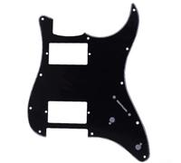 Golpeador de guitarra HH de 11 agujeros Humbucker Placa de rayado de PVC de 3 capas para guitarras eléctricas estilo ST SQ, pieza de repuesto blanco (negro)