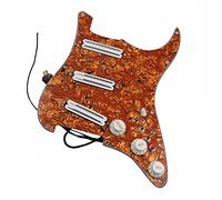 Golpeador De Guitarra Naranja Con Pastilla Blanca Dual Hot Rails Humbucker Pickup Pre-wired Pickguard Set Guitarra Precableado Golpeador