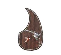 Golpeador De Guitarra Para Principiantes Golpeador De Guitarra Acústica Folk Adhesivo De Protección Superior Para Accesorios De Guitarra Acústica Madera De Palo De Rosa Con Incrustaciones Y Carcasa(G0