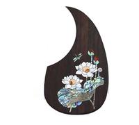 Golpeador De Guitarra Para Principiantes Golpeador De Guitarra Acústica Folk Adhesivo De Protección Superior Para Accesorios De Guitarra Acústica Madera De Palo De Rosa Con Incrustaciones Y Carcasa(G0