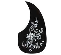 Golpeador de Guitarra, Placa Rascadora de Guitarra Acústica de PVC, Protector de Púa de Guitarra Autoadhesivo para Protección y Decoración de Guitarras (Patrón plateado)