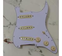 Golpeador de guitarra precableado con Alnico 5 pastillas de bobina única para guitarras eléctricas Fender Stratocaster piezas de repuesto (blanco)
