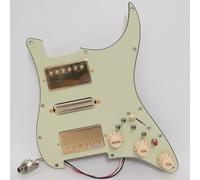 Golpeador de guitarra precableado HSH con bobina dividida Alnico 5 pastillas Humbucker, ollas de 500 K y tapas naranjas, para guitarra eléctrica Fender ST Style (verde vintage)