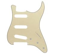 Golpeador de guitarra SSS 1 pieza 8 agujeros estilo vintage para guitarra ST Placa Trasera Guitarra(3 layers of light yellow)