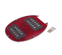Golpeador de guitarra totalmente cargado, precableado, juego de pastillas Humbucker Pups Scratch Plate Potenciómetro precargado, adaptador de corriente, pedal de libro, fuente de alimentación