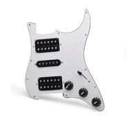 Golpeador HSH Para Guitarra Eléctrica, Conjunto De Placa Rascadora Precableada Con Carga HSH, Negro/blanco (Color : White Bk Pickup)