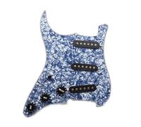 golpeador humbucker 5 Pickguard ST precableados 3 pastillas de bobina simple Pickguard de guitarra eléctrica cargado - Pastilla blanca y negra(Grey pearl w black)