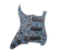 golpeador humbucker 5 Pickguard ST precableados 3 pastillas de bobina simple Pickguard de guitarra eléctrica cargado - Pastilla blanca y negra(Abalone pearl black)