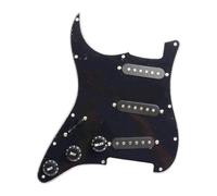 golpeador humbucker 5 Pickguard ST precableados 3 pastillas de bobina simple Pickguard de guitarra eléctrica cargado - Pastilla blanca y negra(Black - Black pickup)
