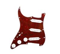 golpeador humbucker 5 Pickguard ST precableados 3 pastillas de bobina simple Pickguard de guitarra eléctrica cargado - Pastilla blanca y negra(Red turtle shell 2)