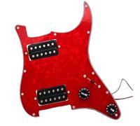 golpeador humbucker Golpeador de guitarra eléctrica HH y dos humbuckers negros precableados con placa de rascado en varios colores(Red Pearl)