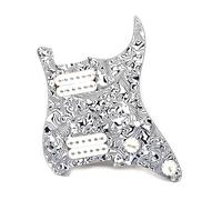 golpeador humbucker Golpeador de guitarra HH multicolor Golpeador de guitarra eléctrica y conjunto de placa de rascado precableada con dos humbuckers negros(White Black Shell xW)