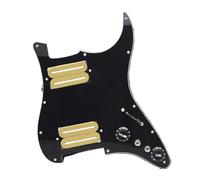 golpeador humbucker Golpeador para guitarra eléctrica con placa rascadora precableada con carga de bobina doble HH(Yellow BK Pickguard)