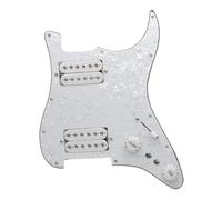 golpeador humbucker Juego de 5 pastillas humbucker con división de bobinas y golpeador ST precableado HH Loaded(White White pearl)