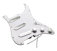 golpeador humbucker Juego de pastillas SSS para guitarra eléctrica ST de 3 capas con golpeador precableado y cargado color plateado
