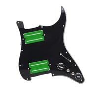 golpeador humbucker Pastilla protectora para guitarra eléctrica de alto rendimiento de 15 000 ohmios con dos pastillas precableadas con placa de protección(Green Black)