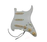 golpeador humbucker Pastillas de guitarra 5 pastillas Pastillas de bobina simple SSS Pickguard cargado/Juego de cubiertas de pastillas amarillas(01)